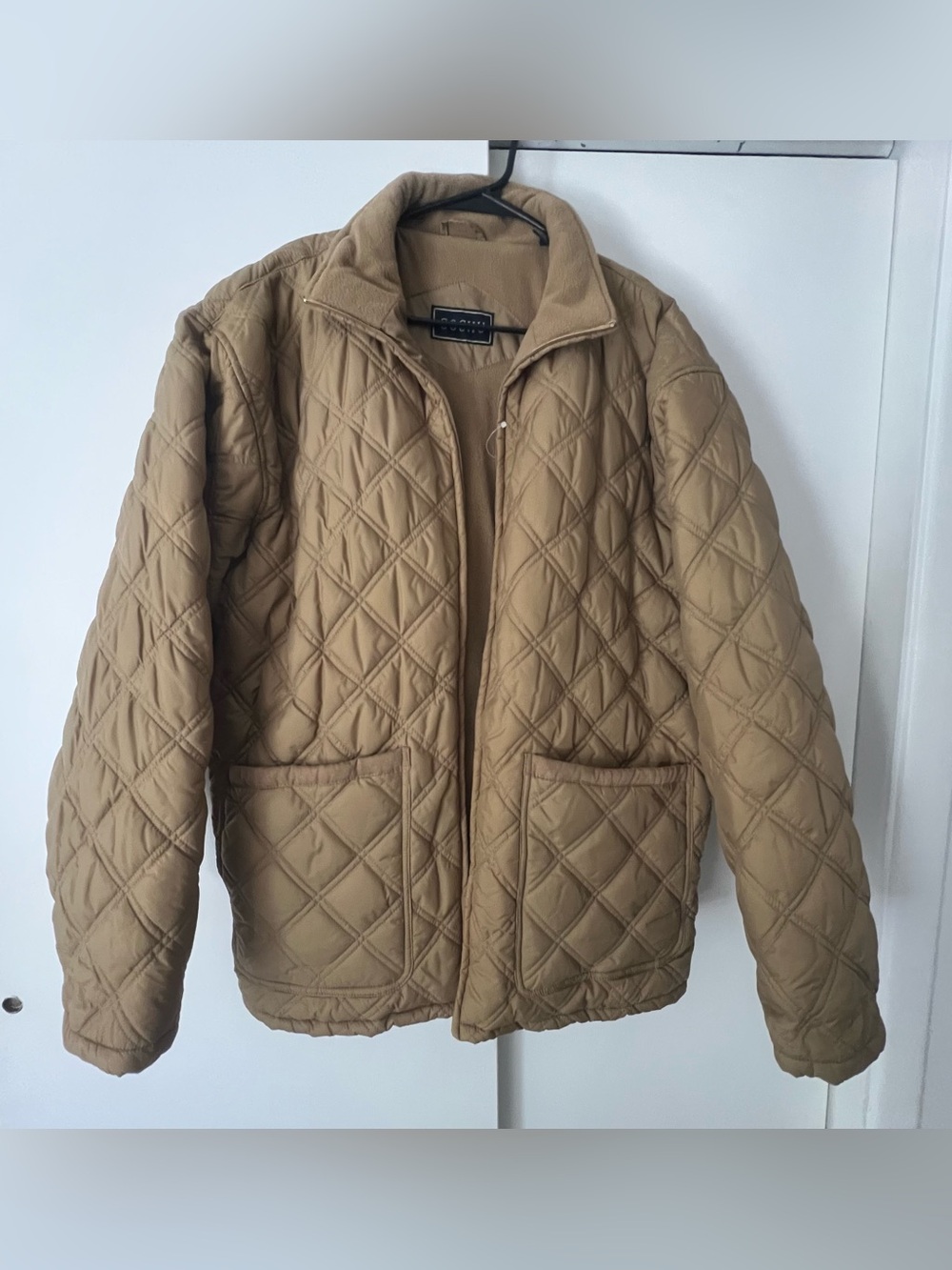 Men's Quilted Tan Puffer Jacket - Classic Lightweight Coat